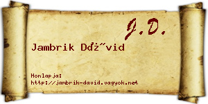 Jambrik Dávid névjegykártya